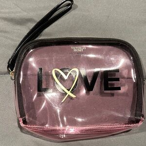 Victoria's Secret Love Pink Transparent Cosmetic Bag
